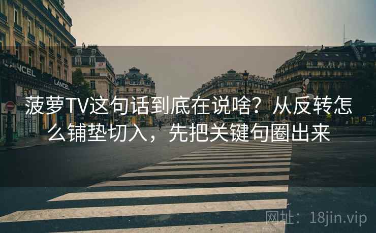 菠萝TV这句话到底在说啥？从反转怎么铺垫切入，先把关键句圈出来